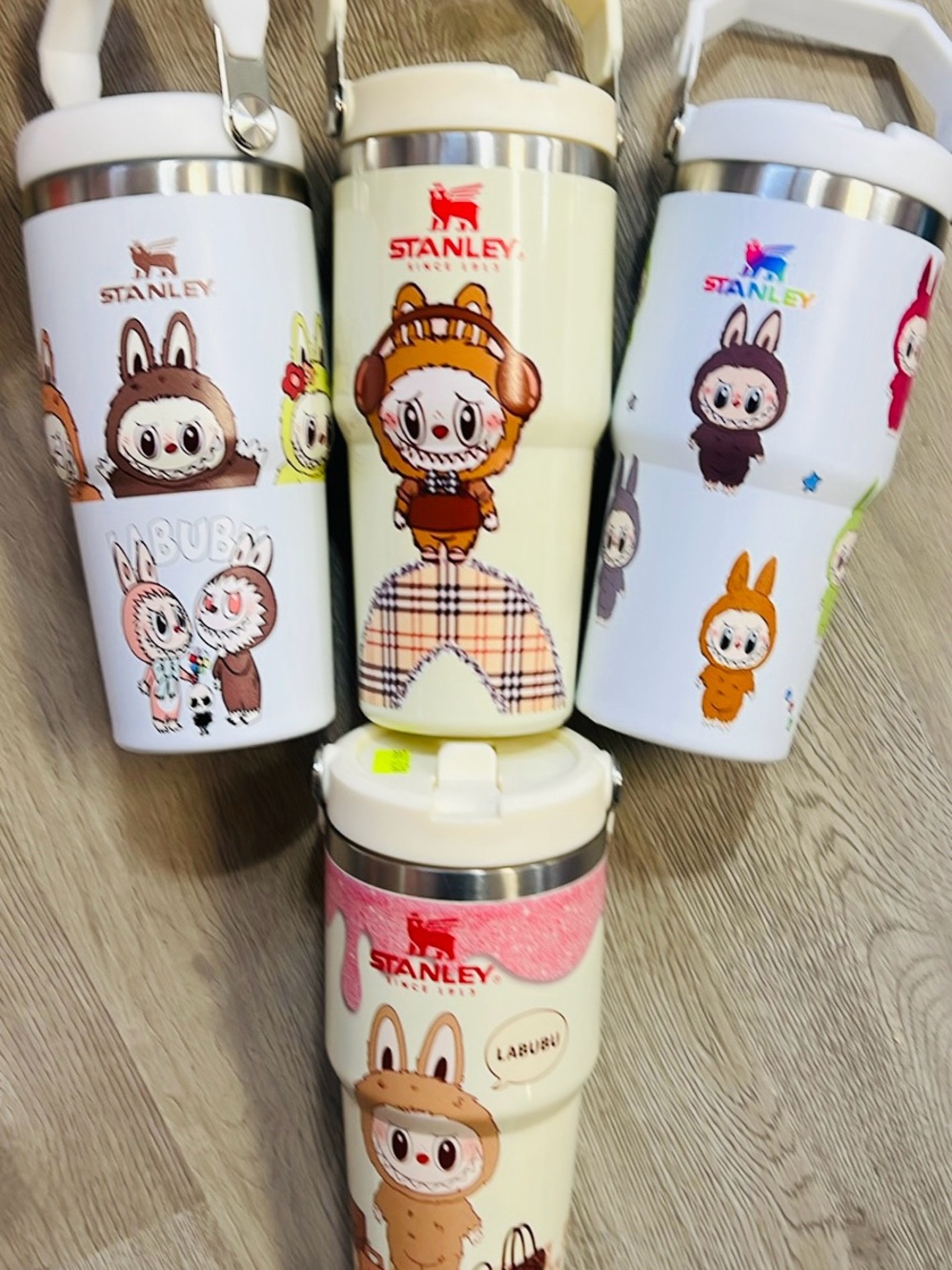 Stanley Cartoon Insulated Tumblers - White & Cream with Pink Accents